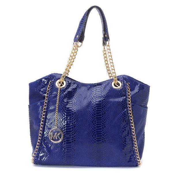 michael kors chelsea large shoulder tote python-pregede blå Hot Salg Mote u1zbl